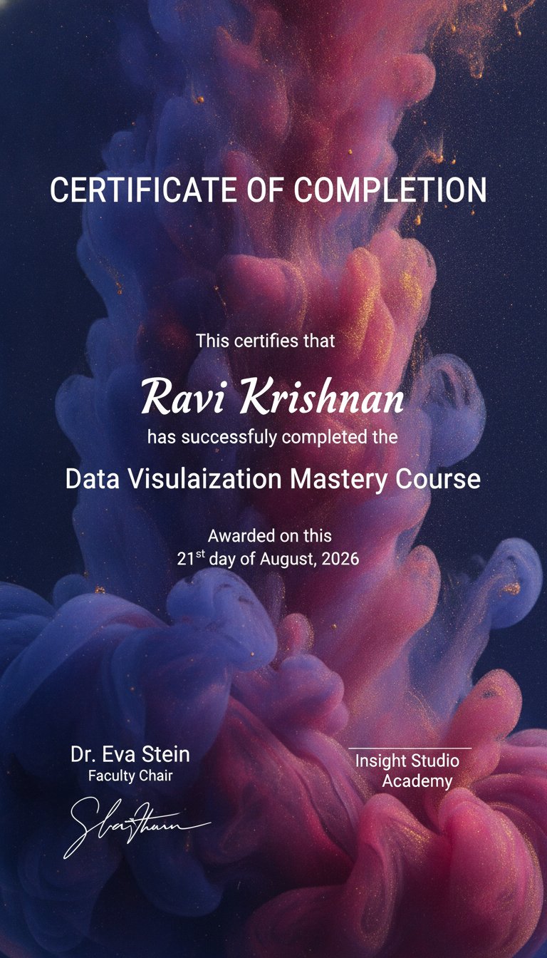 Elegant certificate of completion design