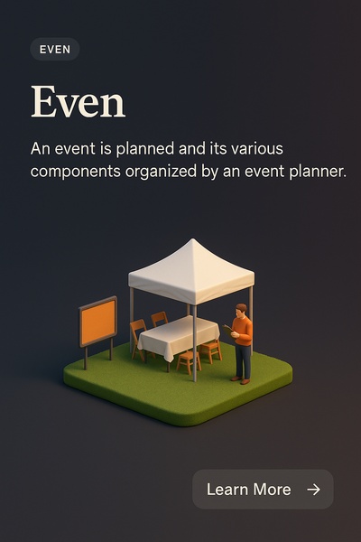 High-Quality 3D Scene of Event Planning Setup