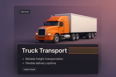 3D Illustration of Truck Transport Services with Modern Design