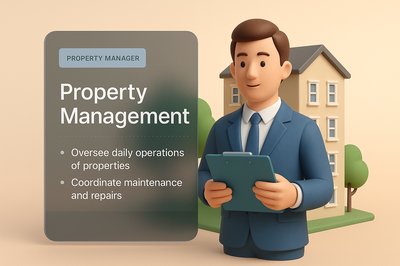 3D Illustration of Property Manager with Informative Blocks