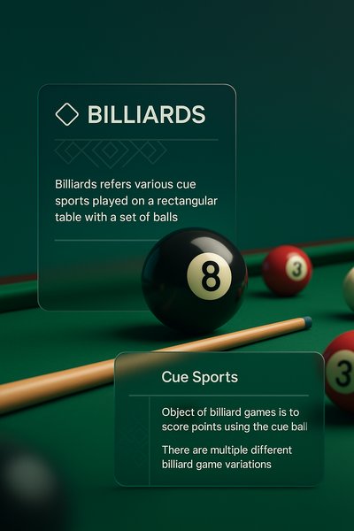 Stylish Web Page Design for Billiards with 3D Elements