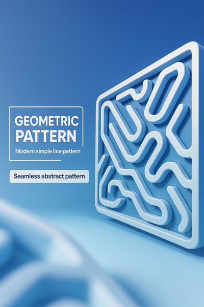 Modern 3D Geometric Pattern Illustration with Clean Lines
