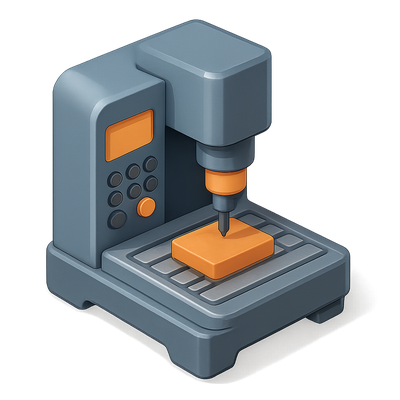 3D CNC Machine Icon with Isometric View