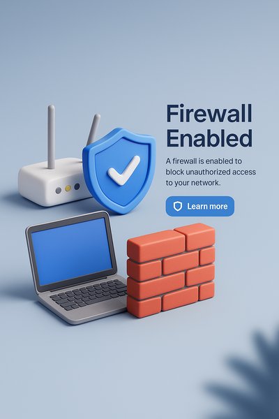 Detailed 3D Illustration of Firewall Enabled Concept