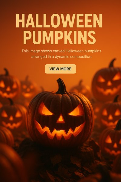 Dynamic Composition of Carved Halloween Pumpkins