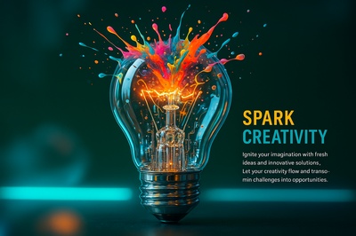 Explosive Creativity: Colorful Light Bulb Concept