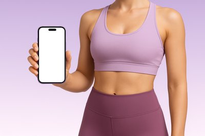 Fitness Trainer Holding a Smartphone in Stylish Activewear