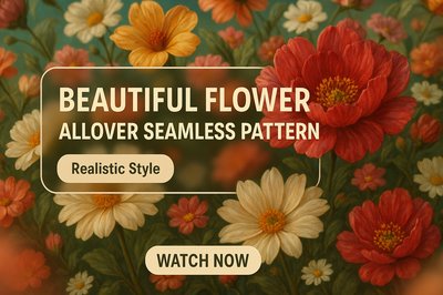 Seamless Floral Pattern Design with Vibrant Colors
