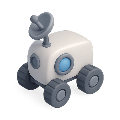 3D Render of a Cute Toy Robot Car