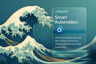 Smart Automation Concept with Wave Illustration