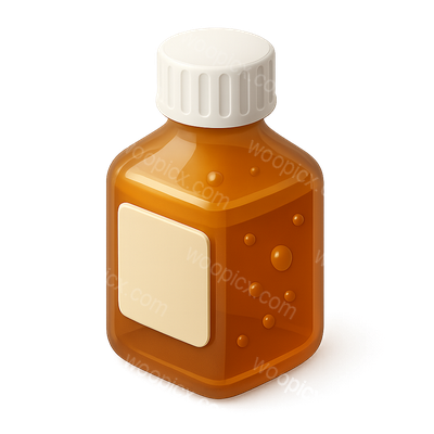3D Resin Bottle Icon with Transparent Background