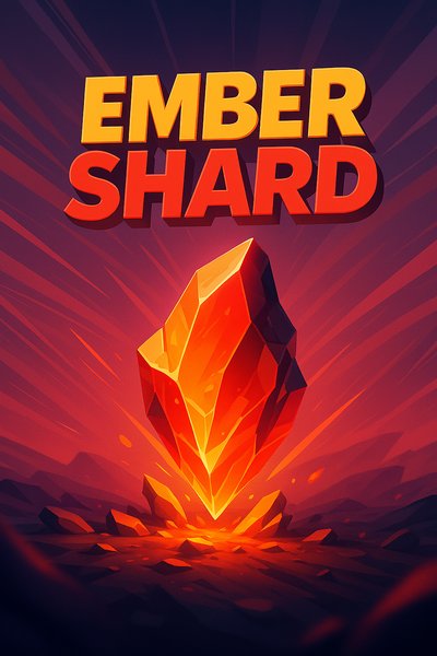 Dynamic Ember Shard Illustration with Bold Title