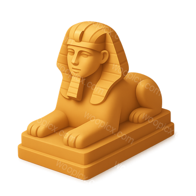 Stylized 3D Sphinx Icon with Volumetric Effect
