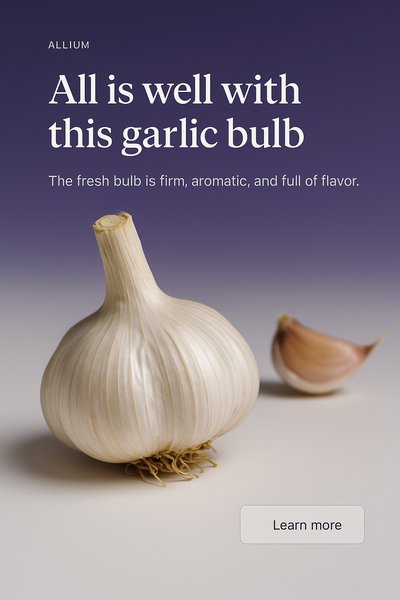 Stylish Web Page Design Featuring Garlic Bulb