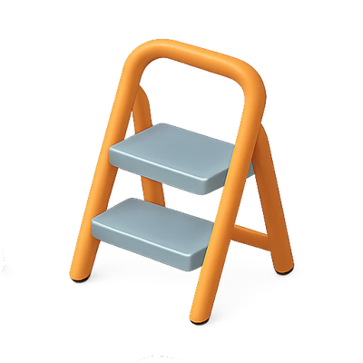 Stylish Two-Step Ladder in Modern Design