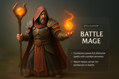 Enchanting Battle Mage 3D Illustration for Web Design