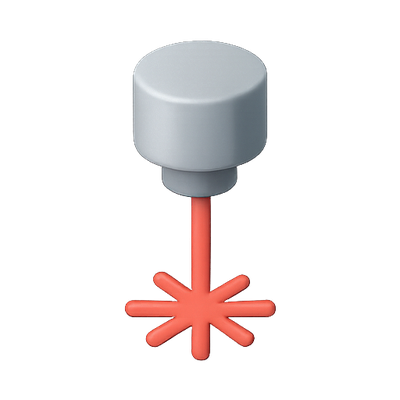 Stylized Graphic of a Spray Tool with Star Nozzle