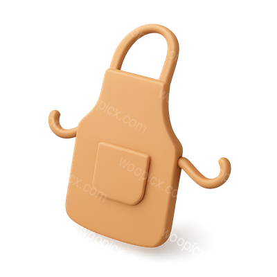 Stylized 3D Apron Icon with Isometric Design
