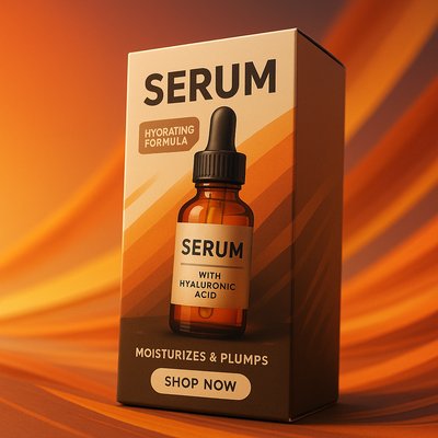 Stylish Cosmetic Serum Packaging Design