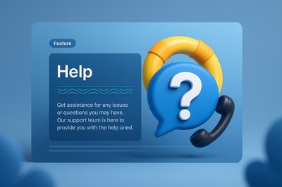 Modern 3D Web Design Featuring Help Block