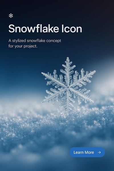 Stylized Snowflake Icon for Project Presentation