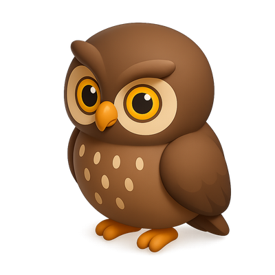 Cute Cartoon Owl Character Illustration