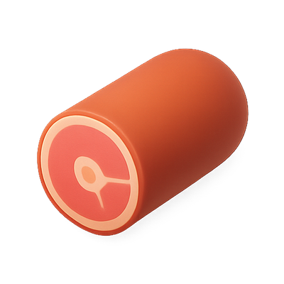 Stylized Meat Roll Icon with Vibrant Colors