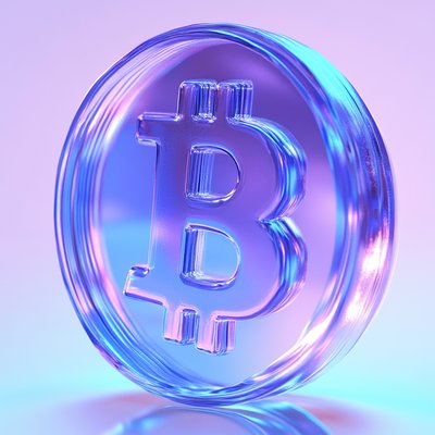 3D Bitcoin Token with Glossy Finish