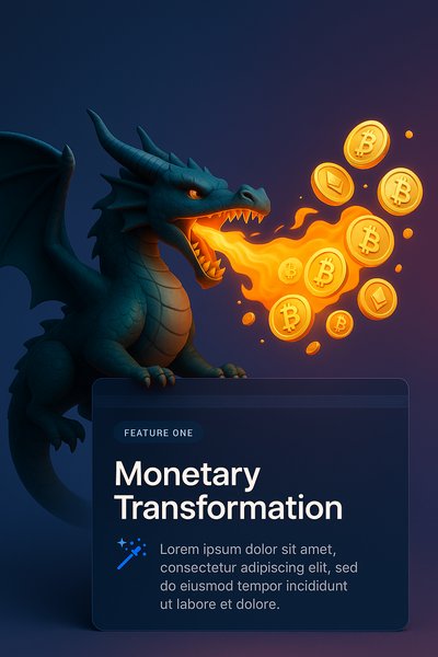 Dragon Breathing Fire into Cryptocurrency Coins