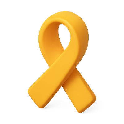 3D Yellow Awareness Ribbon Icon for Social Causes