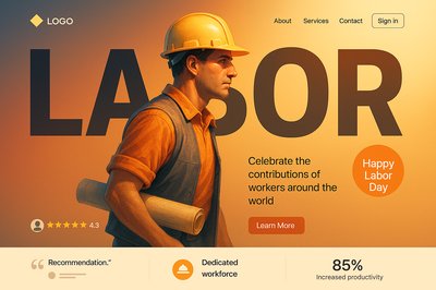 Dynamic Labor Day Landing Page Design with Engaging Visuals