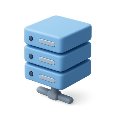 Stylized 3D DNS Server Icon with Isometric Design