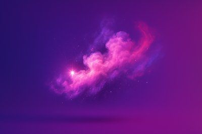 Stylish Abstract Starlight Clouds in Pink and Purple