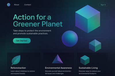 Futuristic Nature Landing Page Design Concept