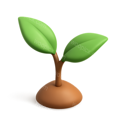 3D Leafy Icon with Volumetric Design