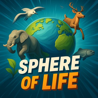 Dynamic Sphere of Life Illustration with Vibrant Elements