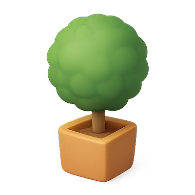 Stylized Potted Plant Graphic for Decorative Use