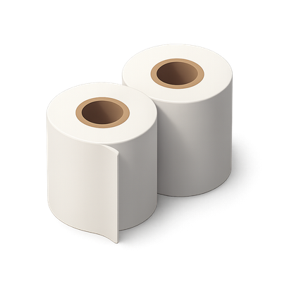 Realistic 3D Icon of Two Paper Rolls in Isometric View