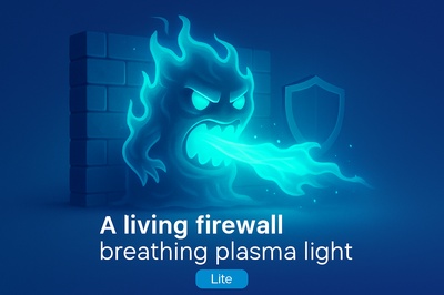 Vibrant Plasma Firewall Emitting Neon Glow