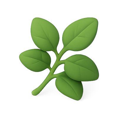 Stylized Green Leaf Icon with Soft Design
