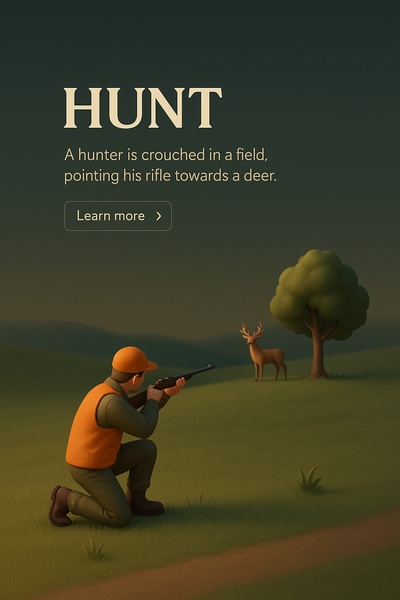 Realistic 3D Hunt Scene in a Serene Setting