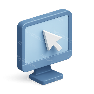 Stylized 3D Arrow Icon on Computer Screen