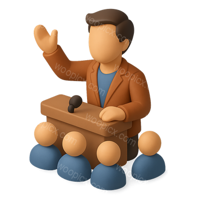 3D Founder Icon Representing Leadership in Meetings