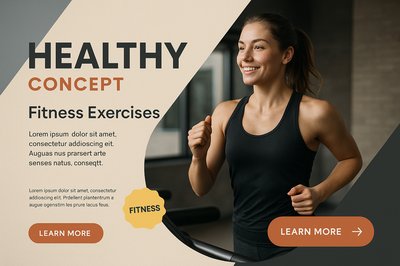 Dynamic Fitness Portrait: Woman Running on Treadmill