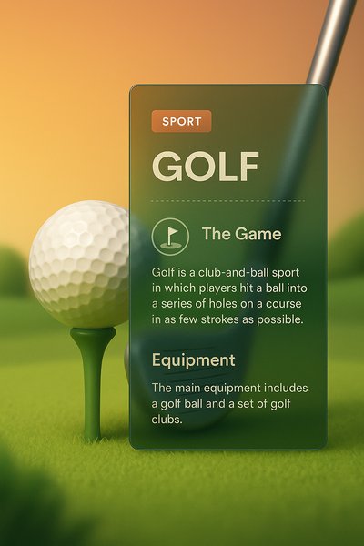 Stylish Golf Design with Transparent Elements