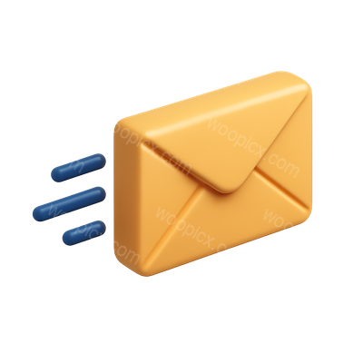 3D Envelope Icon with Motion Lines in Isometric View