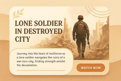 Lone Soldier in a Devastated City - Resilience Amid Ruins