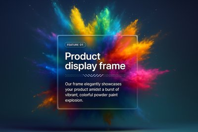 Vibrant 3D Color Powder Explosion Product Display Frame