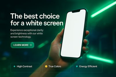 Dynamic Neon Landing Page Design with Smartphone Display