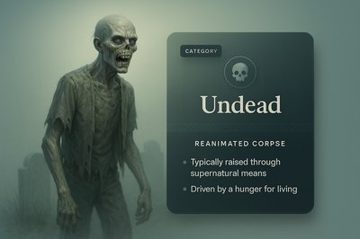 Light 3D Illustration of an Undead Creature